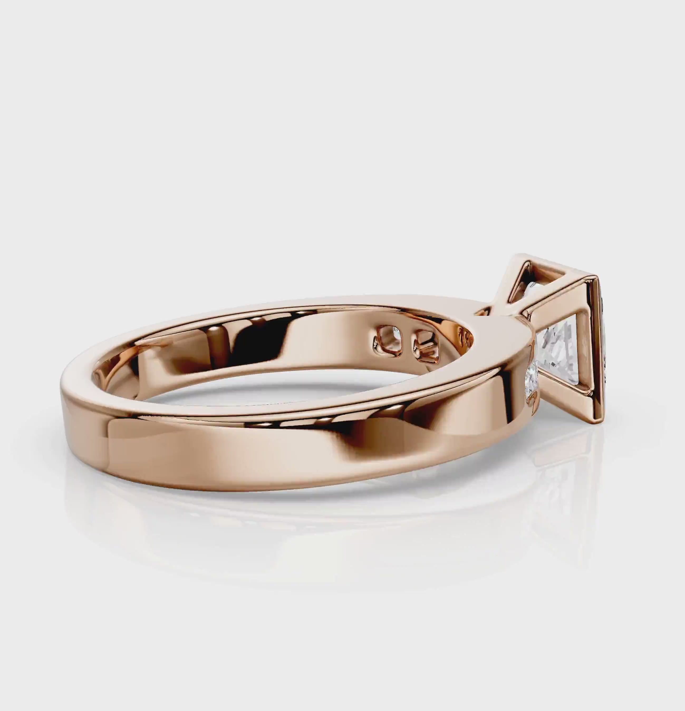 0.55-1.70 CT Princess Cut Natural Diamonds - Engagement Ring