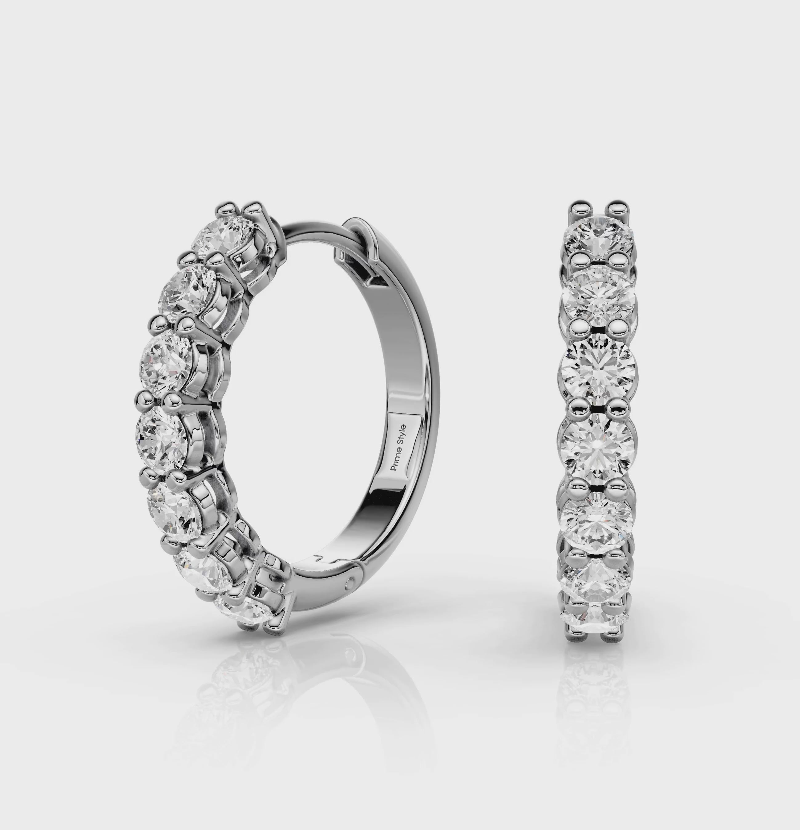 1.20 CT Round Cut Diamonds - Hoop And Drop And Earrings
