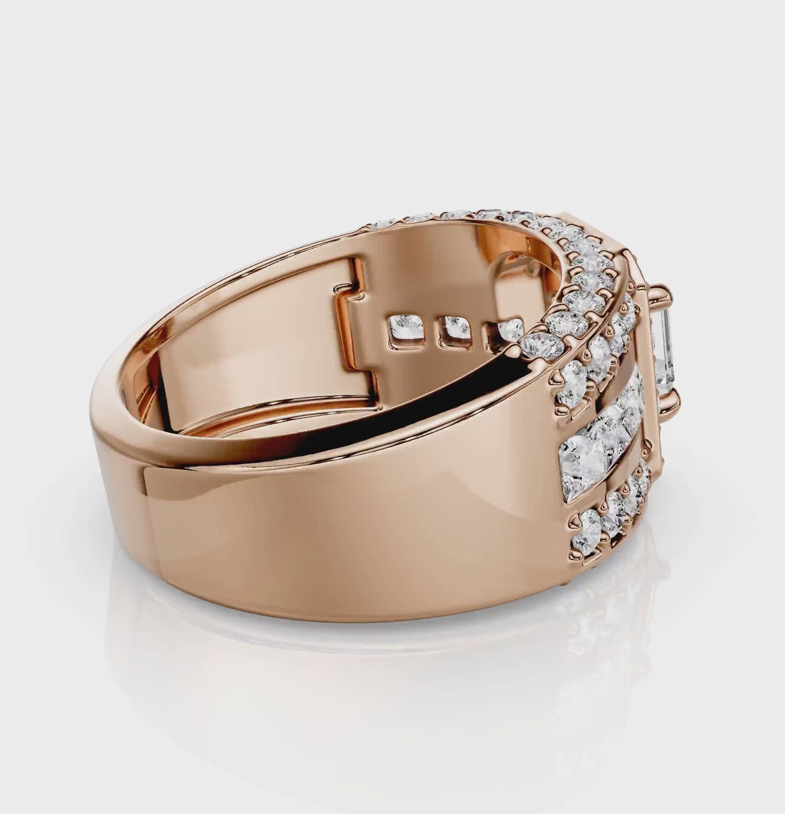 2.05-3.20 CT Emerald &amp; Round Cut Natural Diamonds - Engagement Ring