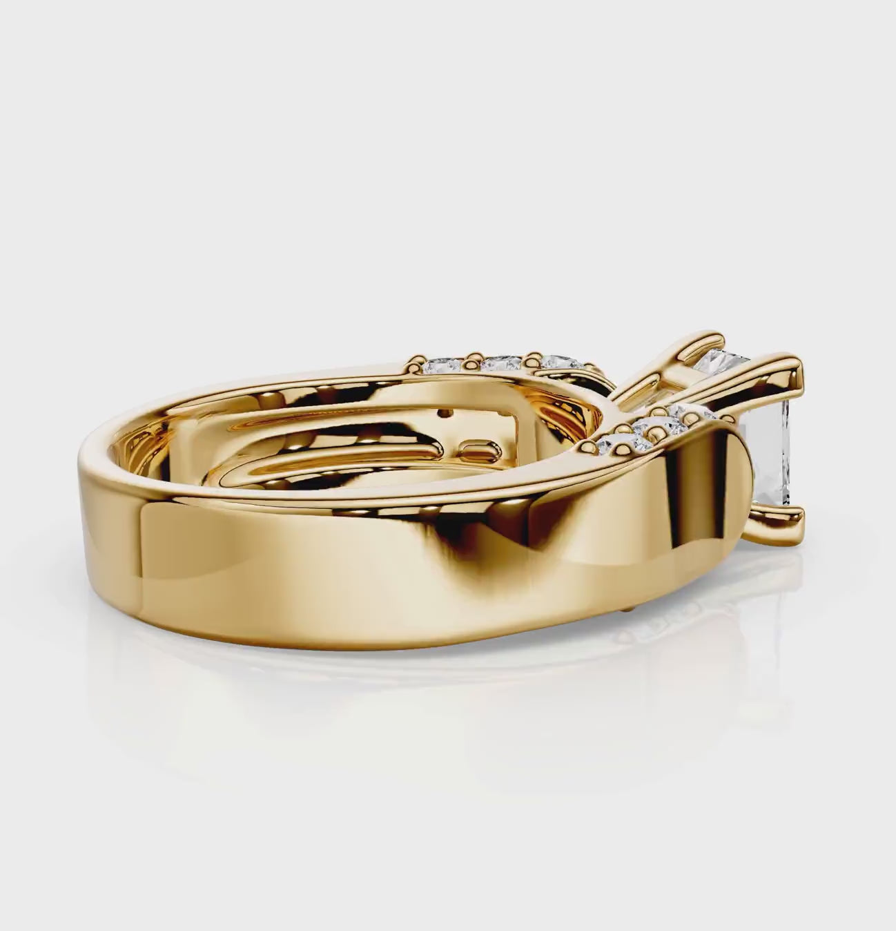 1.15-6.65 CT Princess &amp; Round Cut Diamonds - Engagement Ring