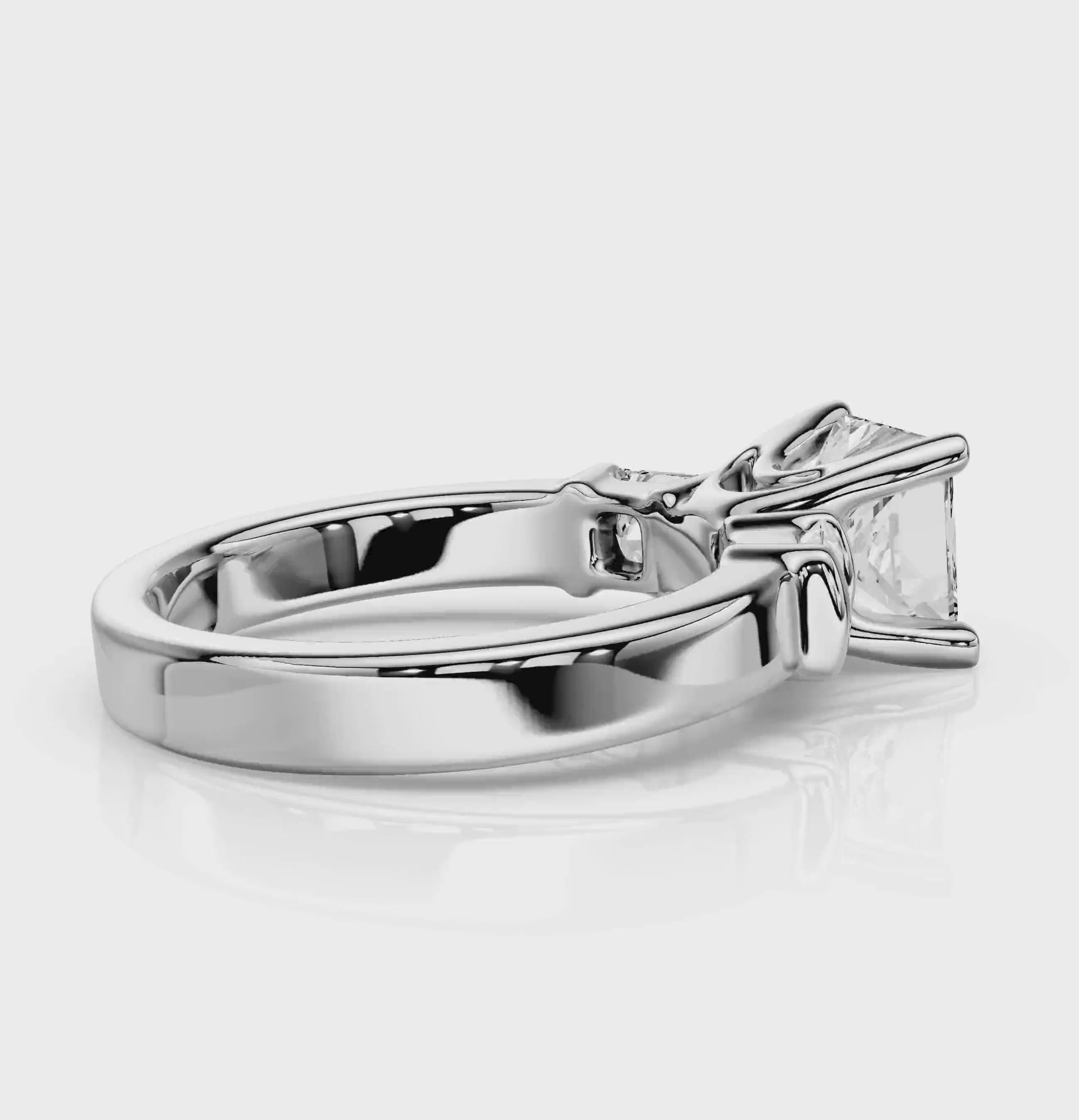 0.85-2.00 CT Princess Cut Natural Diamonds - Engagement Ring