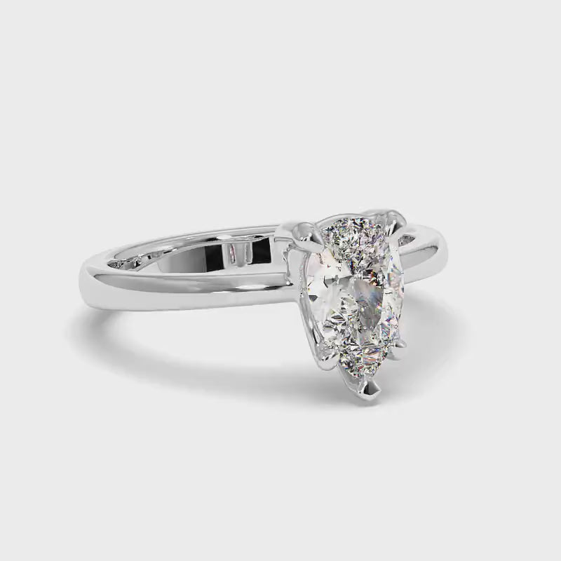 0.35-1.50 CT Pear Cut Diamonds - Solitaire Ring