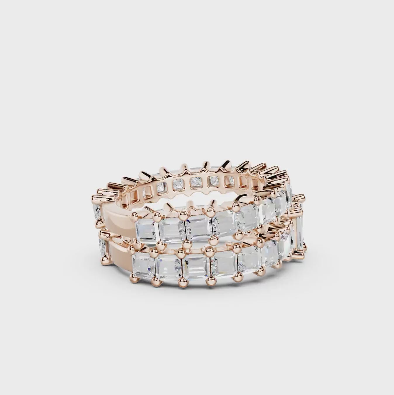 5.20-10.70 CT Emerald &amp; Princess Cut Diamonds - Bridal Set