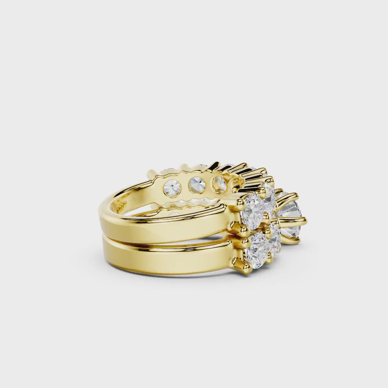 2.65-8.15 CT Emerald &amp; Round Cut Diamonds - Bridal Set