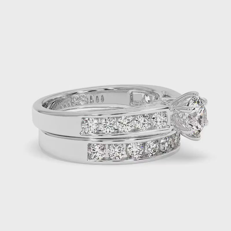 1.80-2.95 CT Round Cut Diamonds - Bridal Set