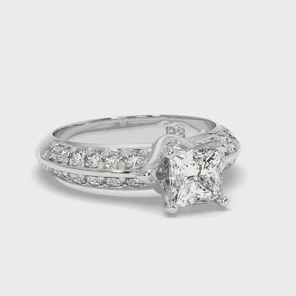 1.15-3.65 CT Round &amp; Princess Cut Lab Grown Diamonds - Engagement Ring