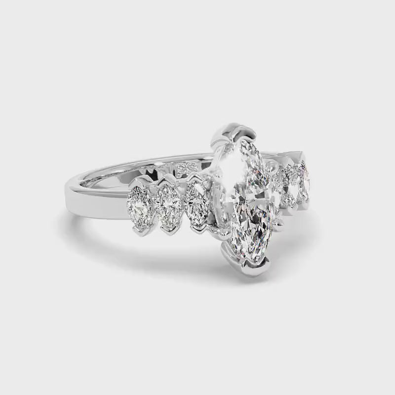 1.50-4.00 CT Marquise Cut Lab Grown Diamonds - Engagement Ring