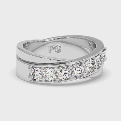 1.20 CT Round Cut Lab Grown Diamonds - Mens Wedding Band