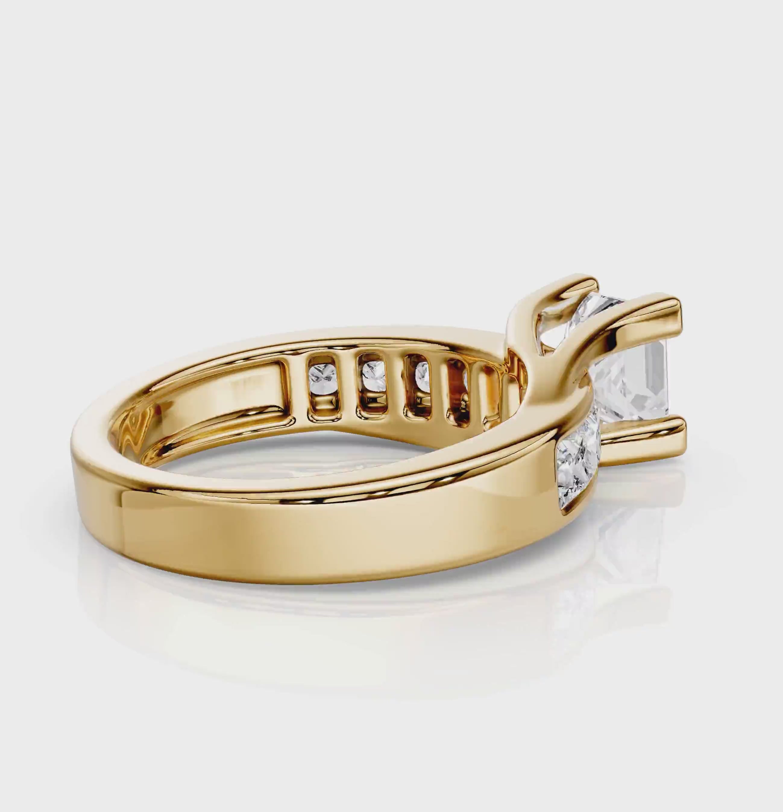 1.10-6.60 CT Princess Cut Diamonds - Engagement Ring