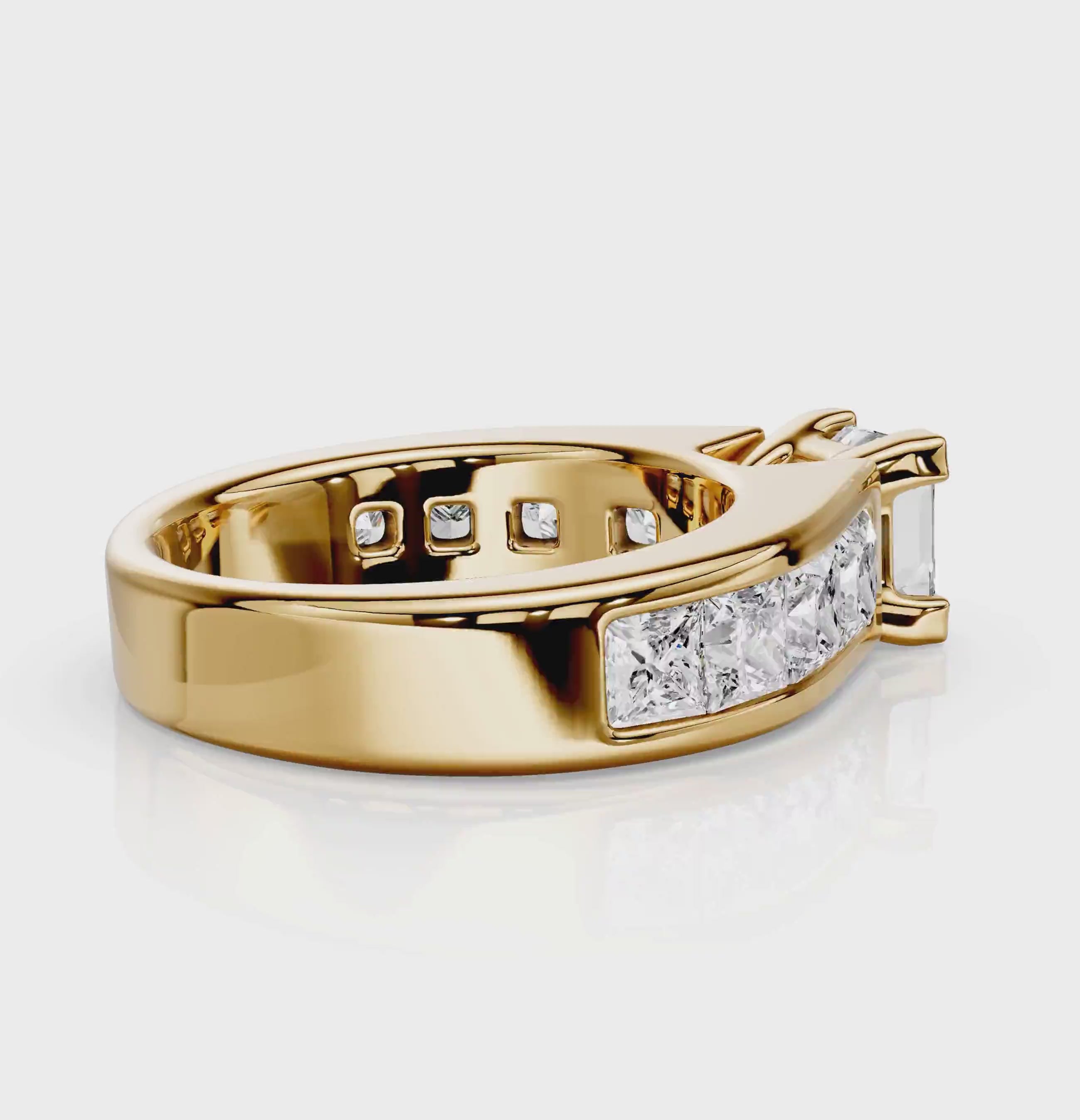 2.65-3.80 CT Princess Cut Natural Diamonds - Engagement Ring