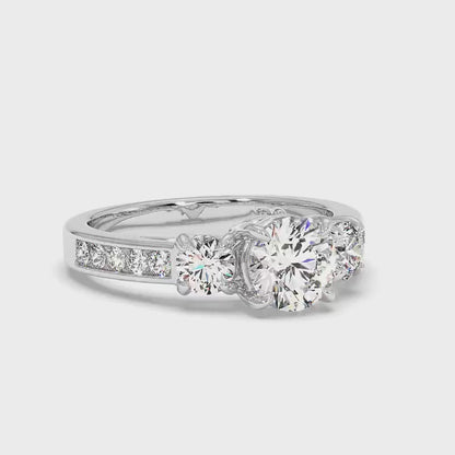 1.25-3.75 CT Round Cut Lab Grown Diamonds - Engagement Ring