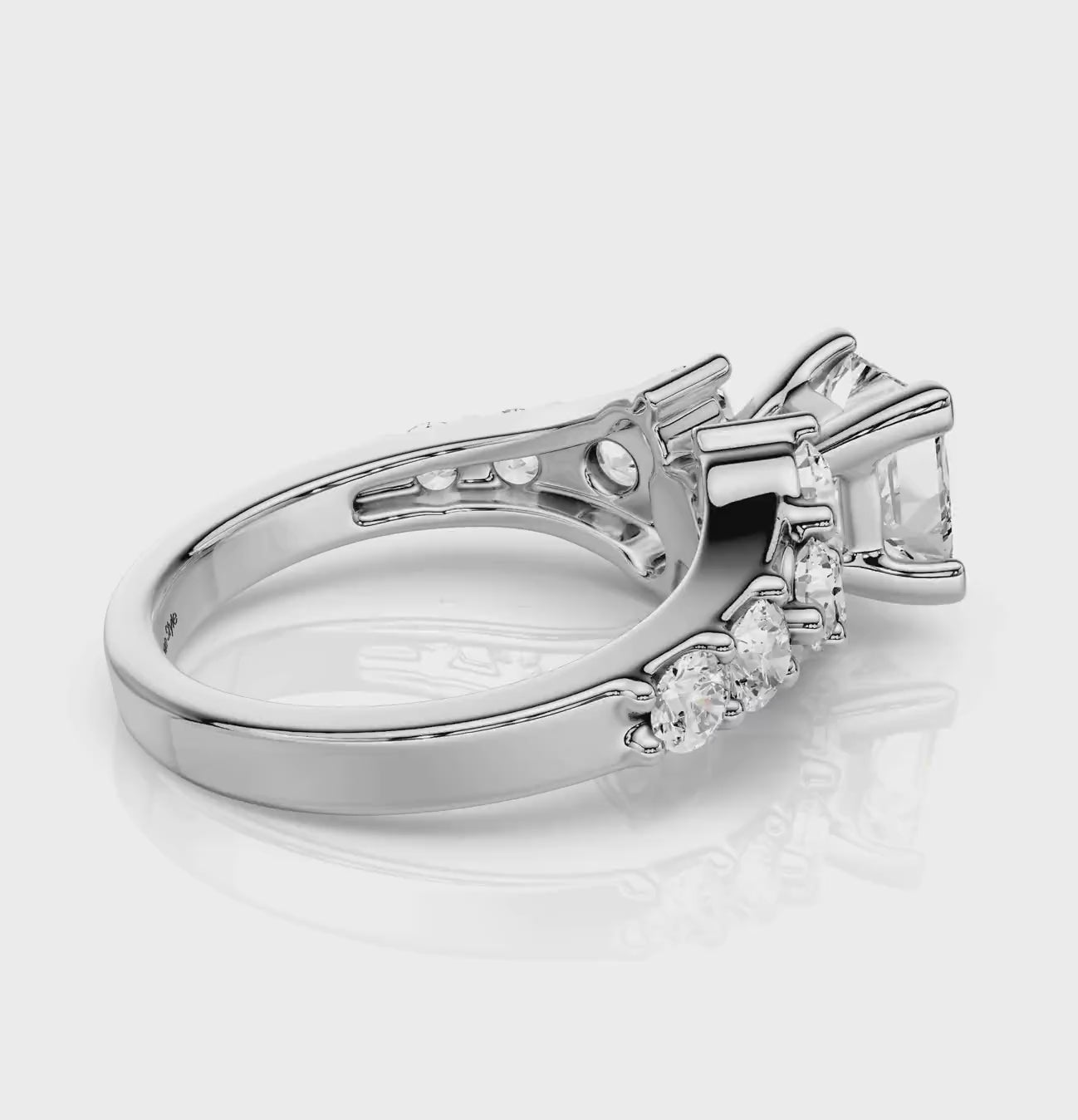 1.75-2.90 CT Princess &amp; Round Cut Natural Diamonds - Engagement Ring