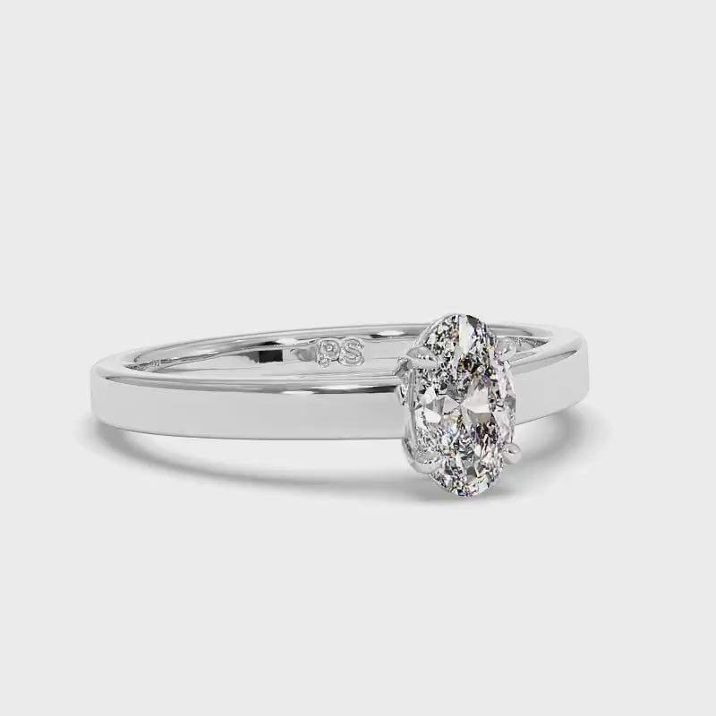 0.35-1.50 CT Oval Cut Diamonds - Solitaire Ring