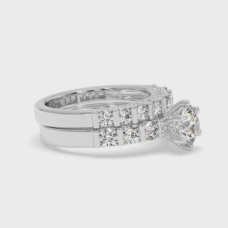 1.45-2.60 CT Round Cut Diamonds - Bridal Set