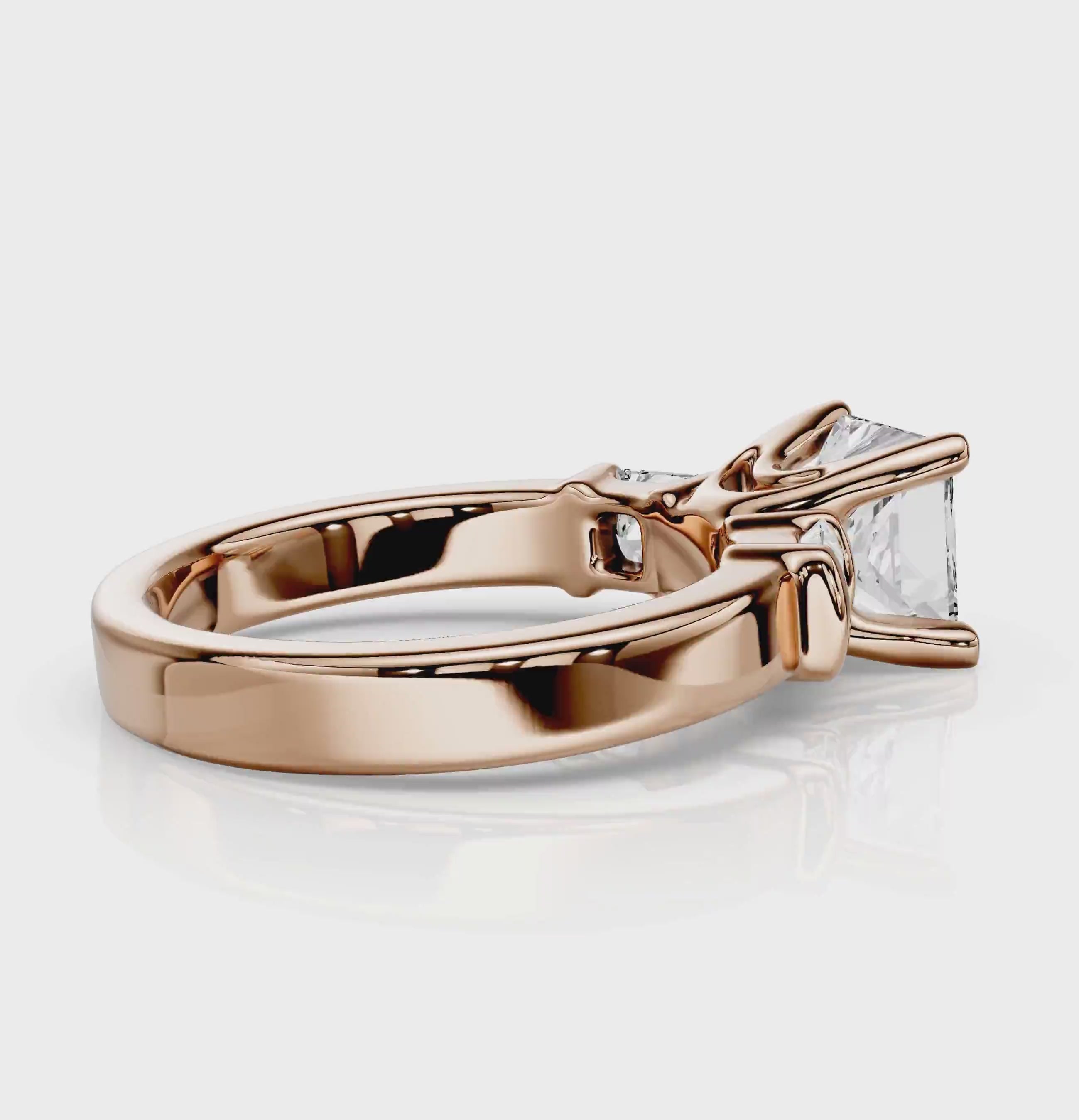 0.85-2.00 CT Princess Cut Natural Diamonds - Engagement Ring