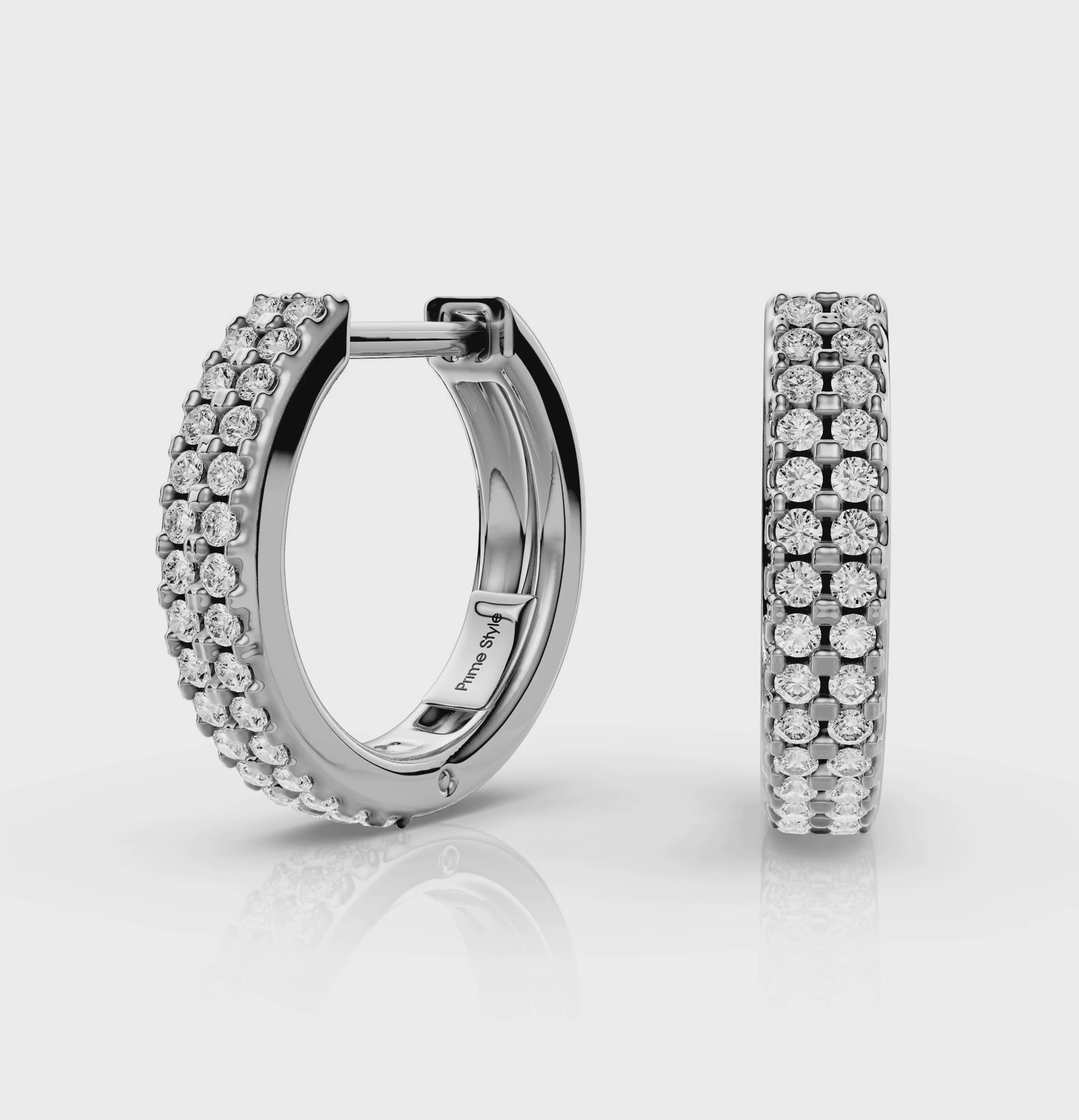 0.20 CT Round Cut Natural Diamonds - Hoop And Drop And Earrings