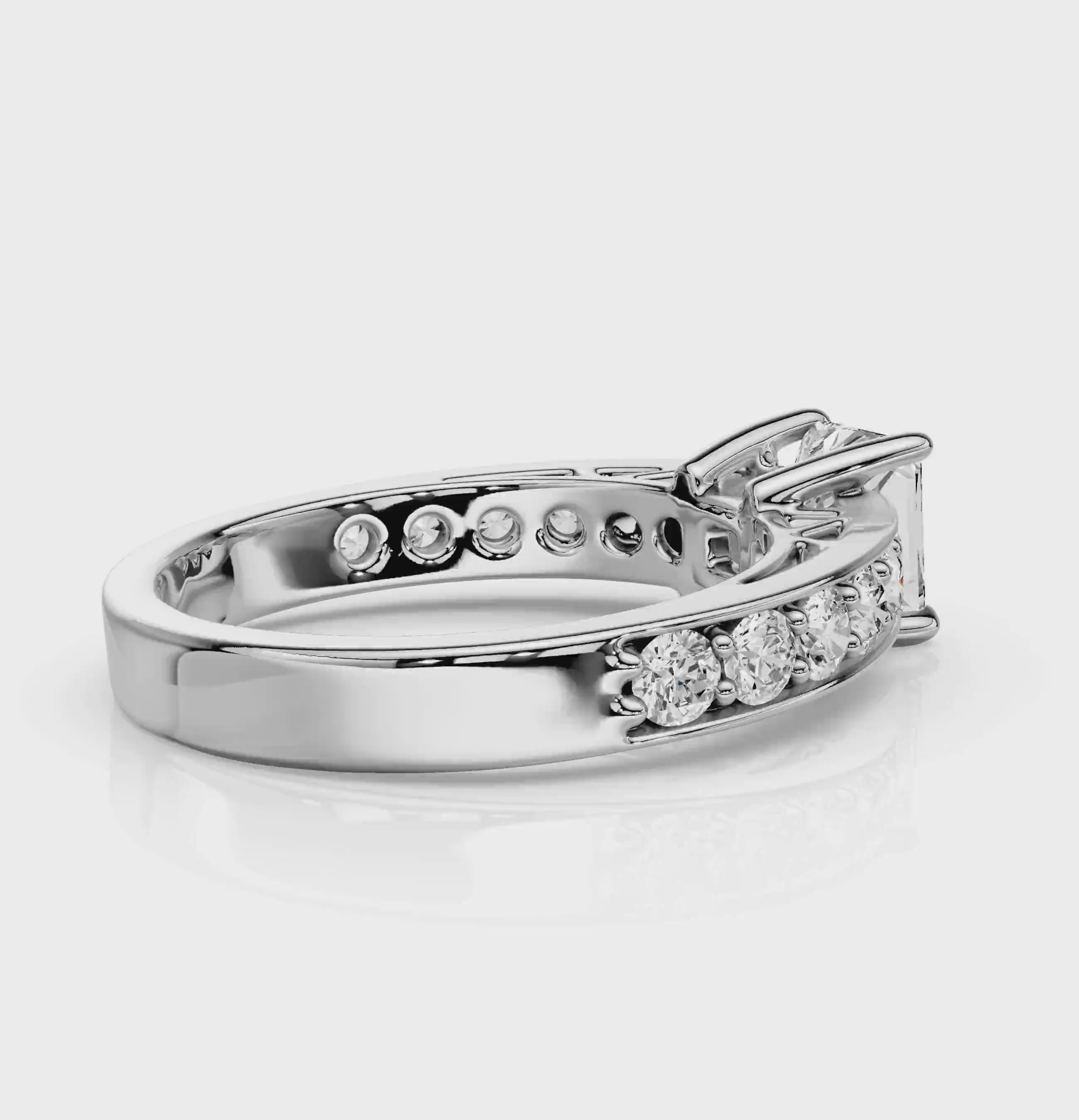 0.85-2.00 CT Princess &amp; Round Cut Natural Diamonds - Engagement Ring