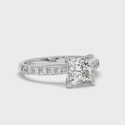 0.85-3.35 CT Round &amp; Princess Cut Lab Grown Diamonds - Engagement Ring