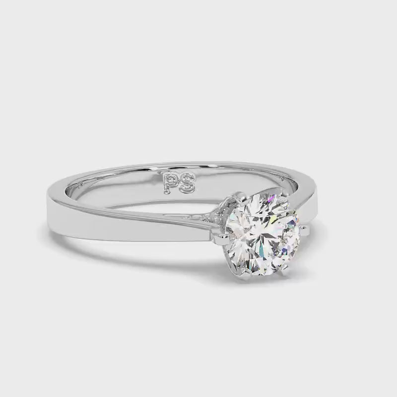 0.35-1.50 CT Round Cut Diamonds - Solitaire Ring