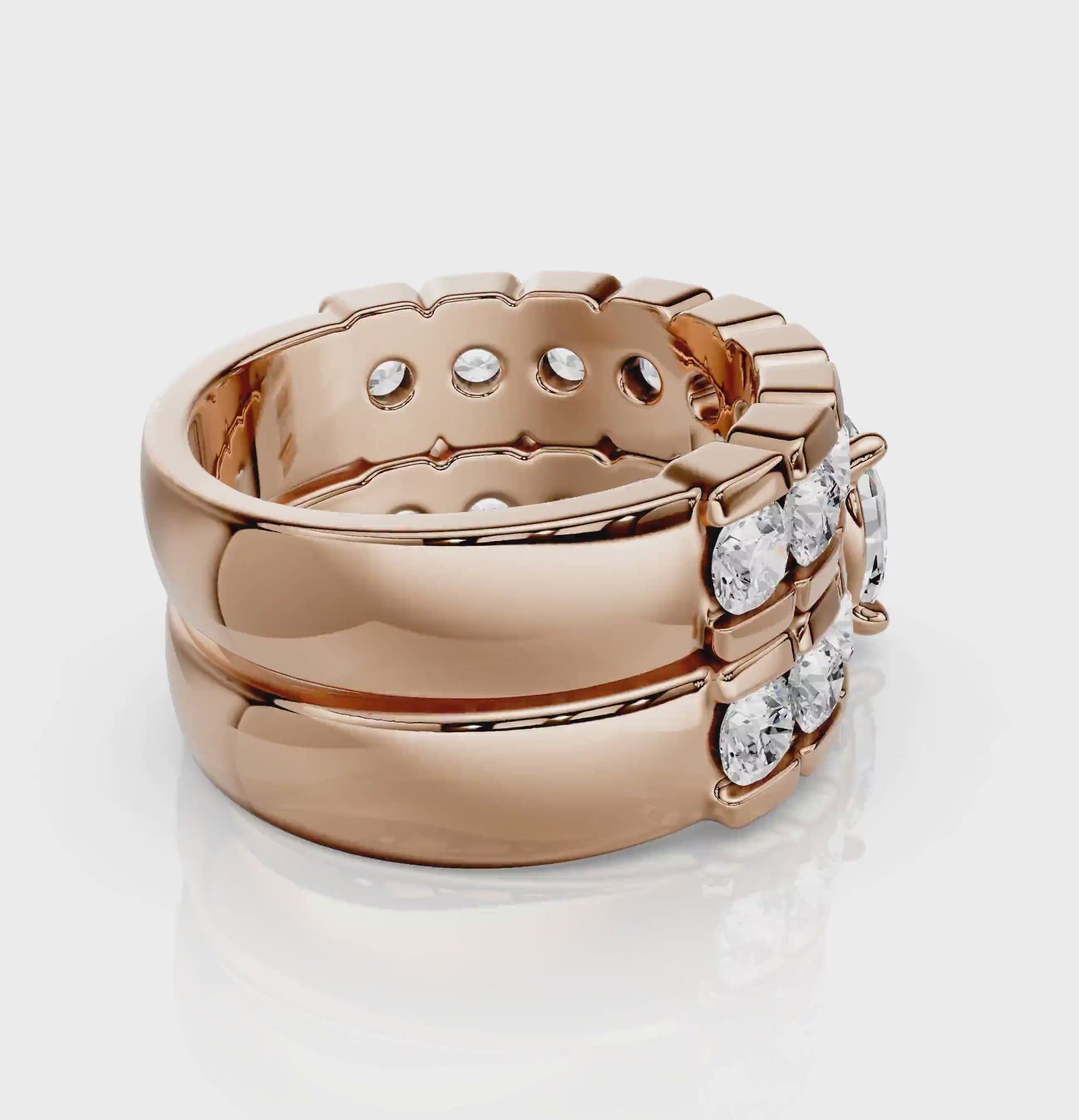 2.60-3.75 CT Oval &amp; Round Cut Natural Diamonds - Bridal Set