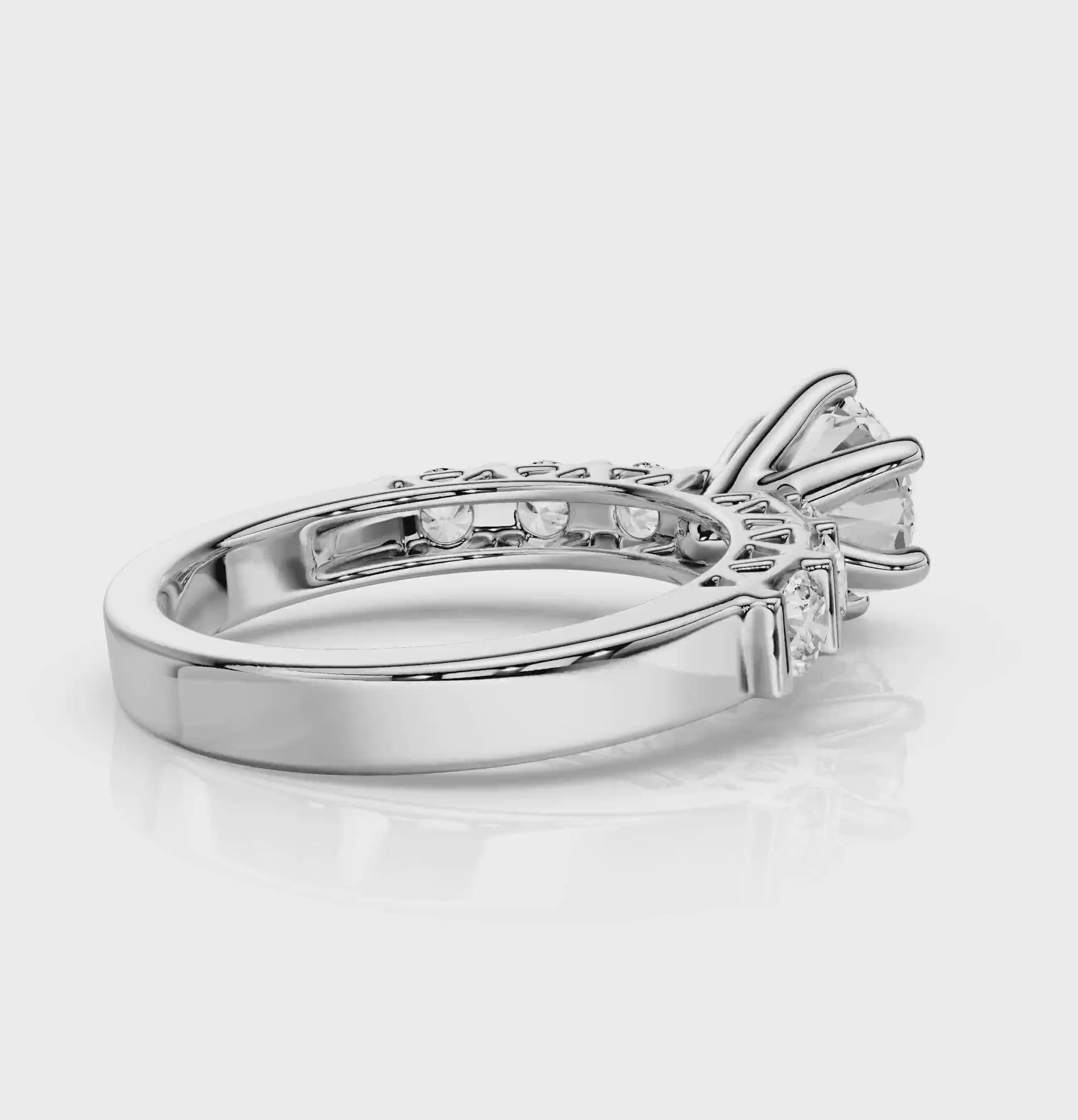 1.15-6.65 CT Round Cut Diamonds - Engagement Ring