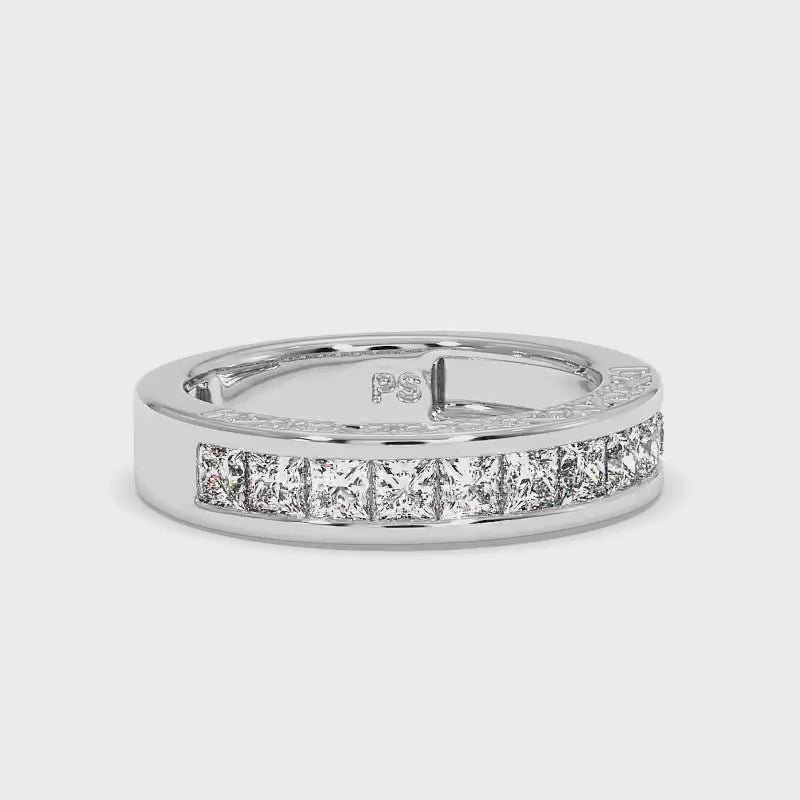 1.00 CT Princess Cut Diamonds - Wedding Band