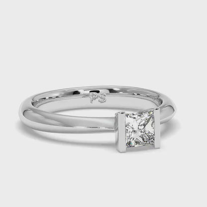 0.35-1.50 CT Princess Cut Diamonds - Solitaire Ring