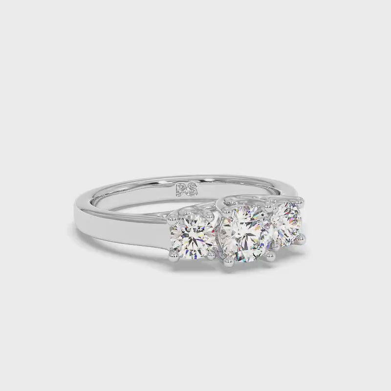 2.05-2.40 CT Round Cut Diamonds - Three Stone Ring