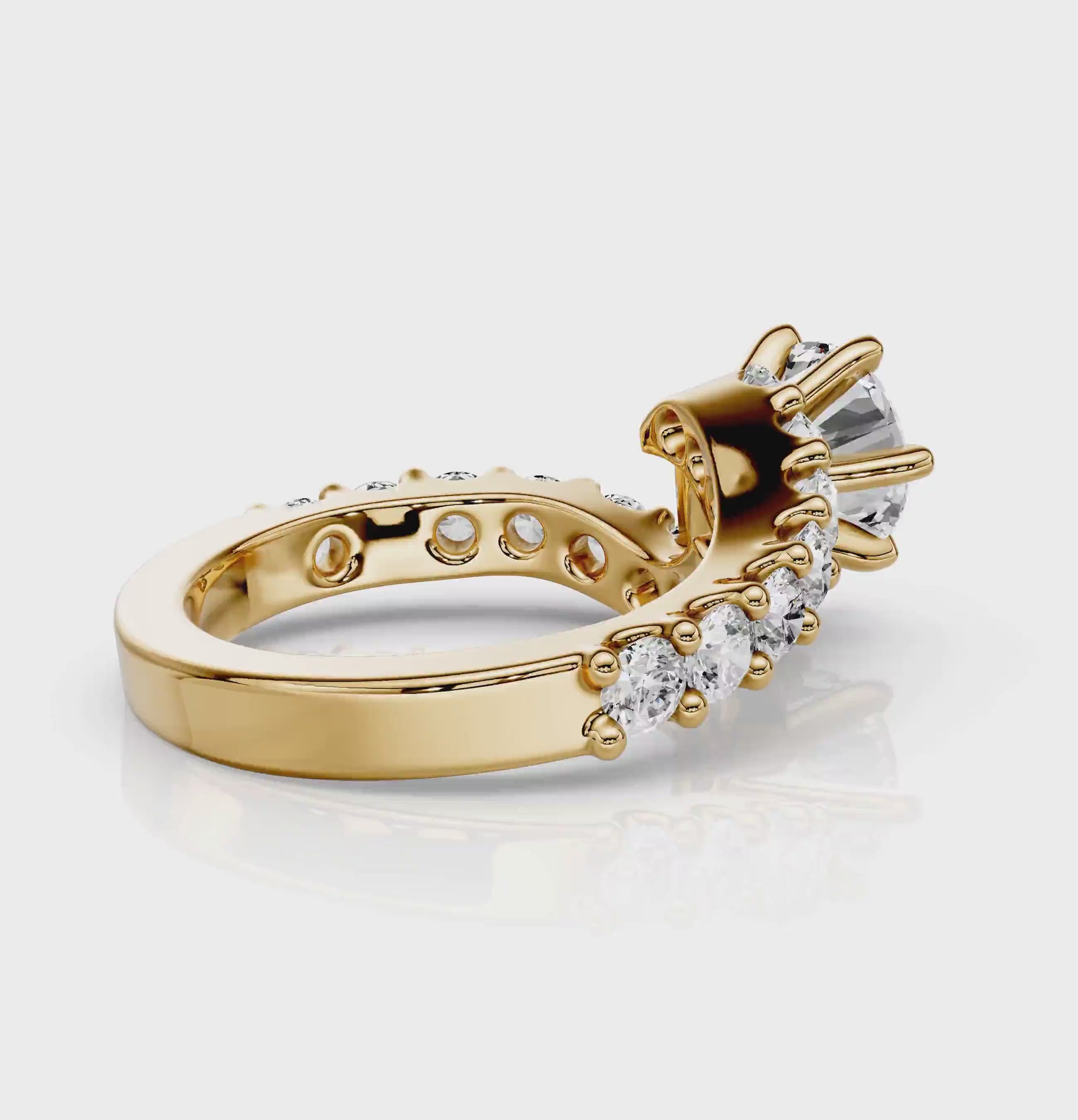 1.65-2.80 CT Emerald &amp; Round Cut Natural Diamonds - Engagement Ring