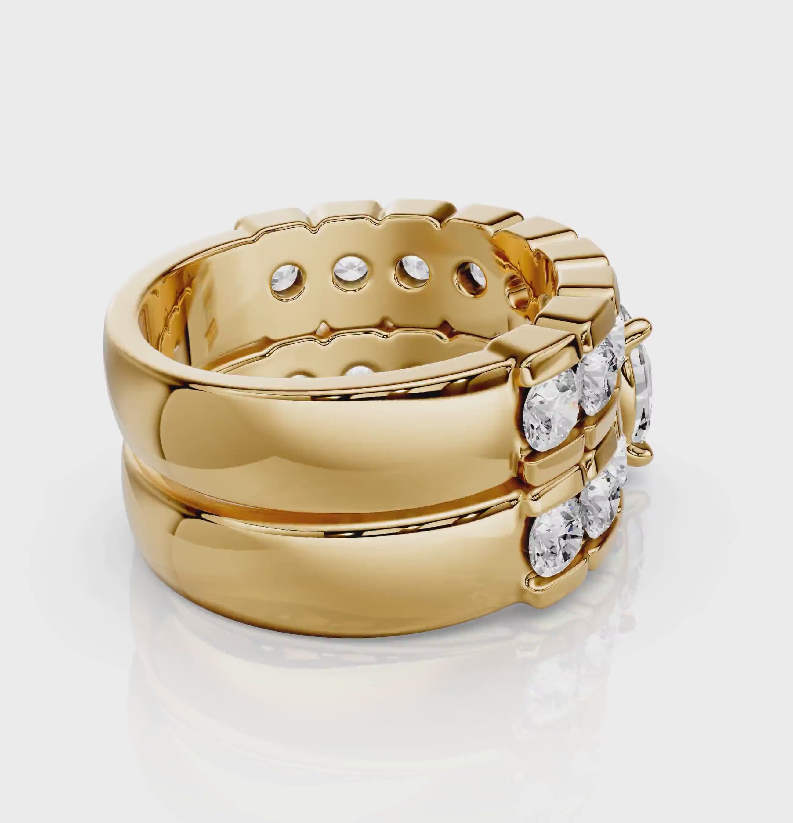 2.60-3.75 CT Oval &amp; Round Cut Natural Diamonds - Bridal Set