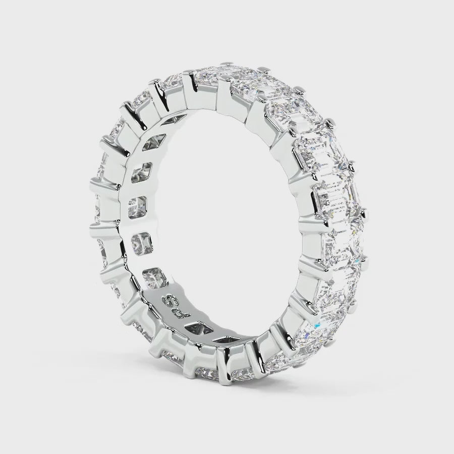 5.20 CT Emerald Cut Diamonds - Eternity Ring