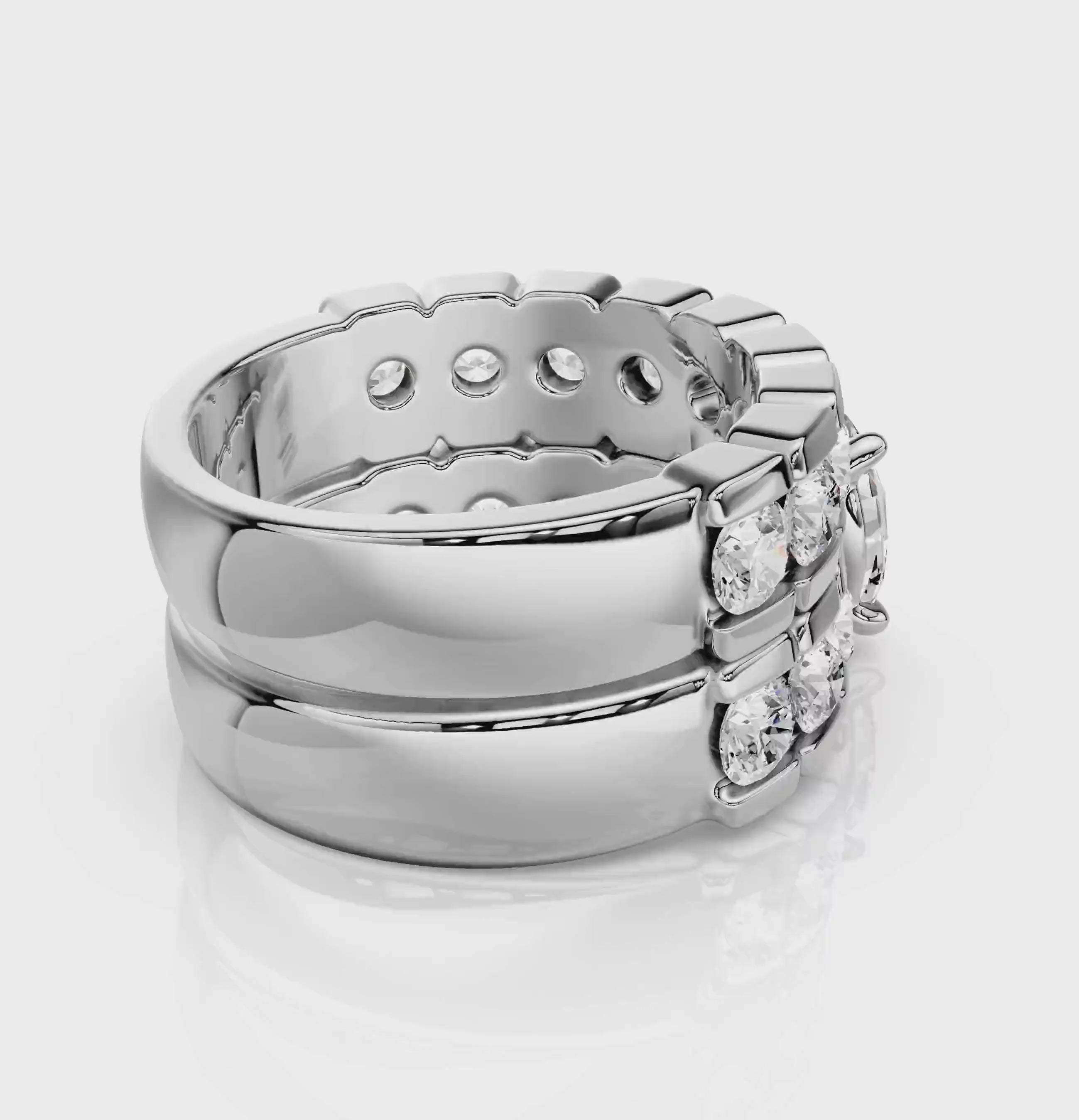 2.60-3.75 CT Oval &amp; Round Cut Natural Diamonds - Bridal Set