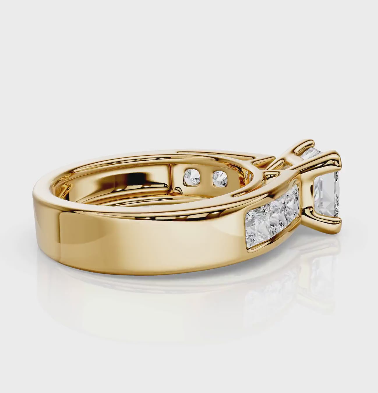 1.30-6.80 CT Princess Cut Diamonds - Engagement Ring