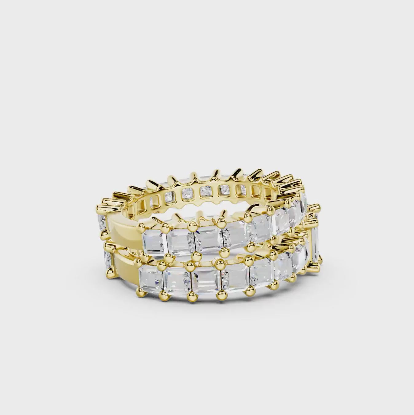 5.20-10.70 CT Emerald &amp; Princess Cut Diamonds - Bridal Set