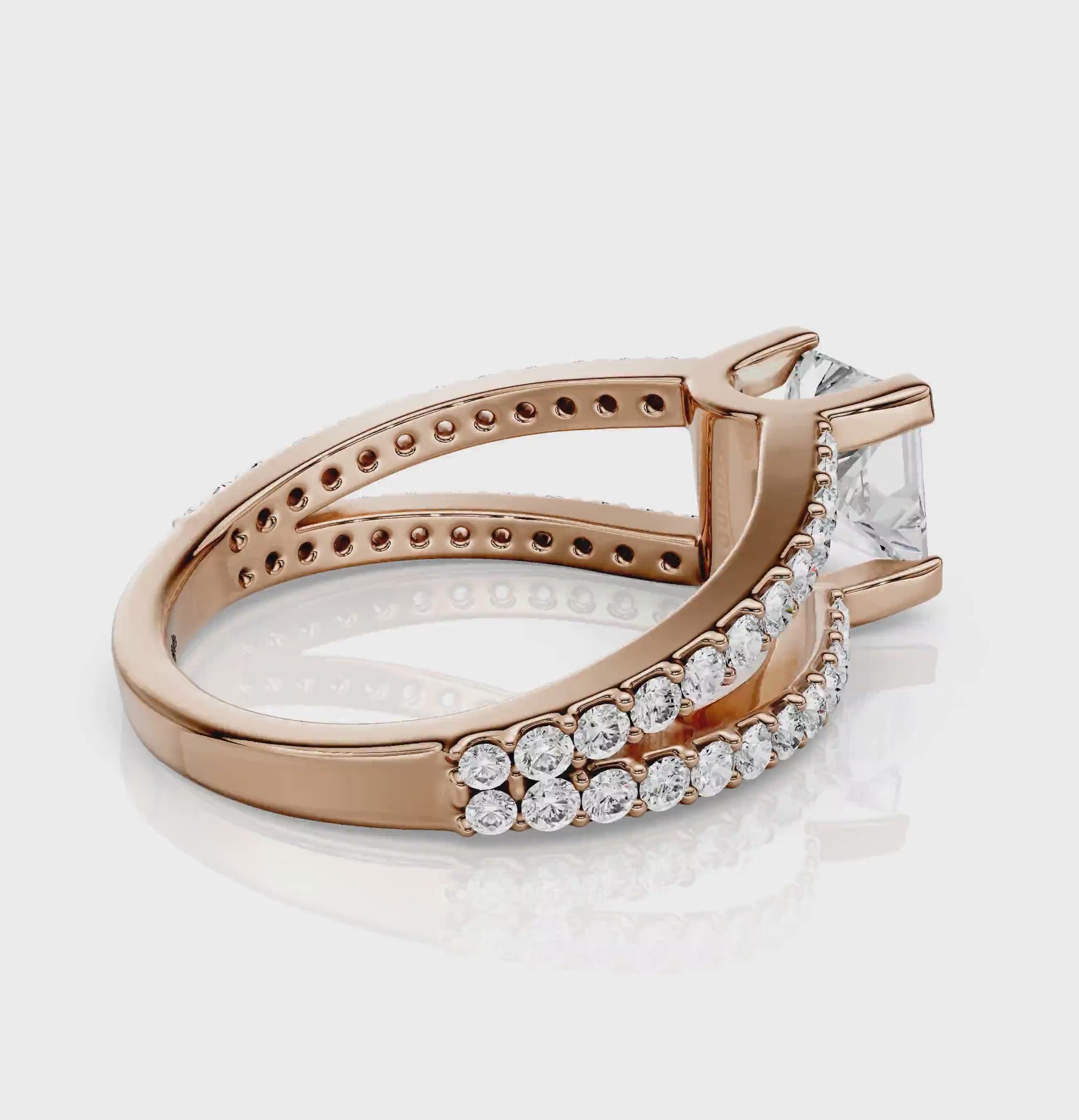 0.85-2.00 CT Princess &amp; Round Cut Natural Diamonds - Engagement Ring