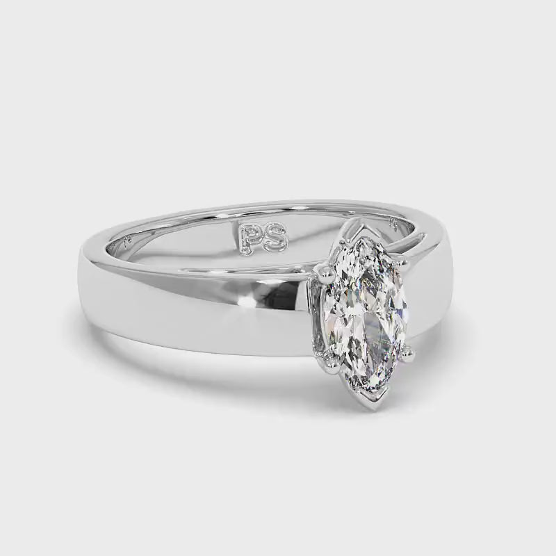 0.35-1.50 CT Marquise Cut Diamonds - Solitaire Ring