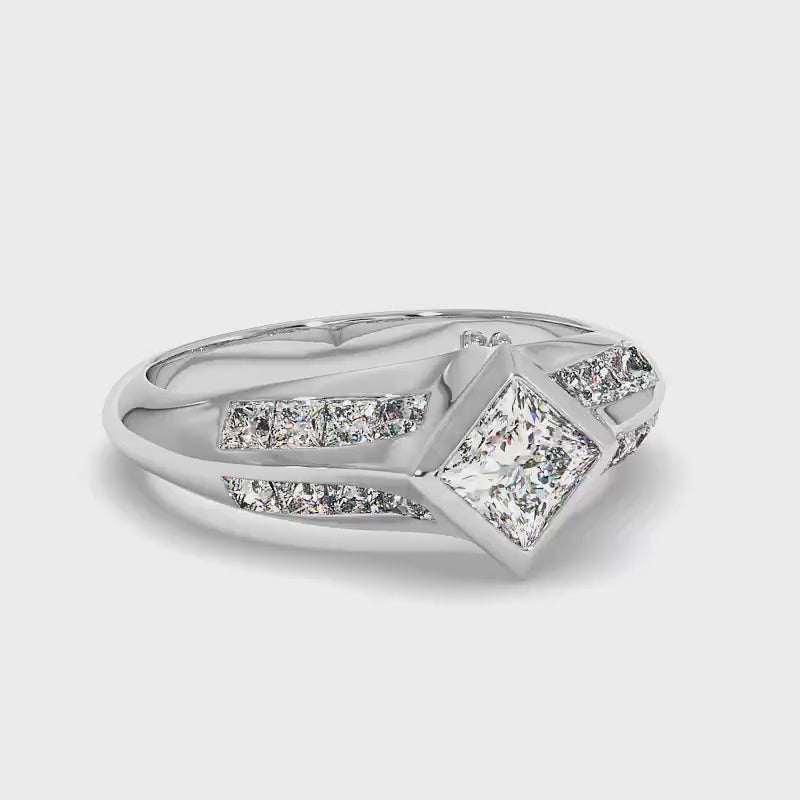 1.35-2.50 CT Princess Cut Diamonds - Engagement Ring