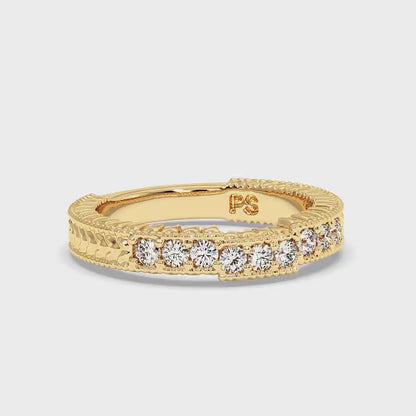 0.35 CT Round Cut Lab Grown Diamonds - Wedding Band