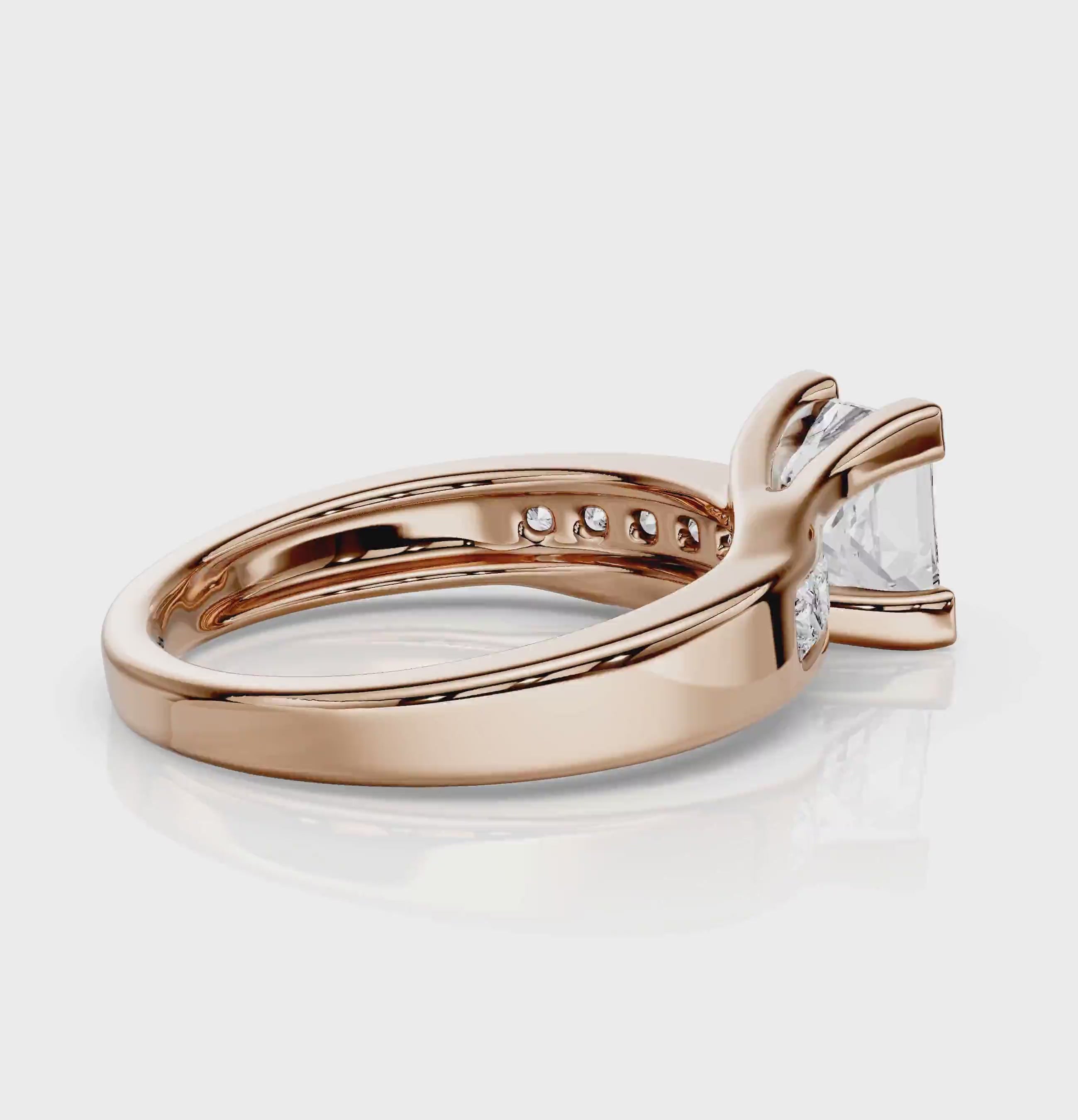 0.80-1.95 CT Princess Cut Natural Diamonds - Engagement Ring