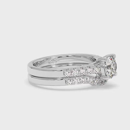 1.05-3.55 CT Round &amp; Princess Cut Lab Grown Diamonds - Bridal Set