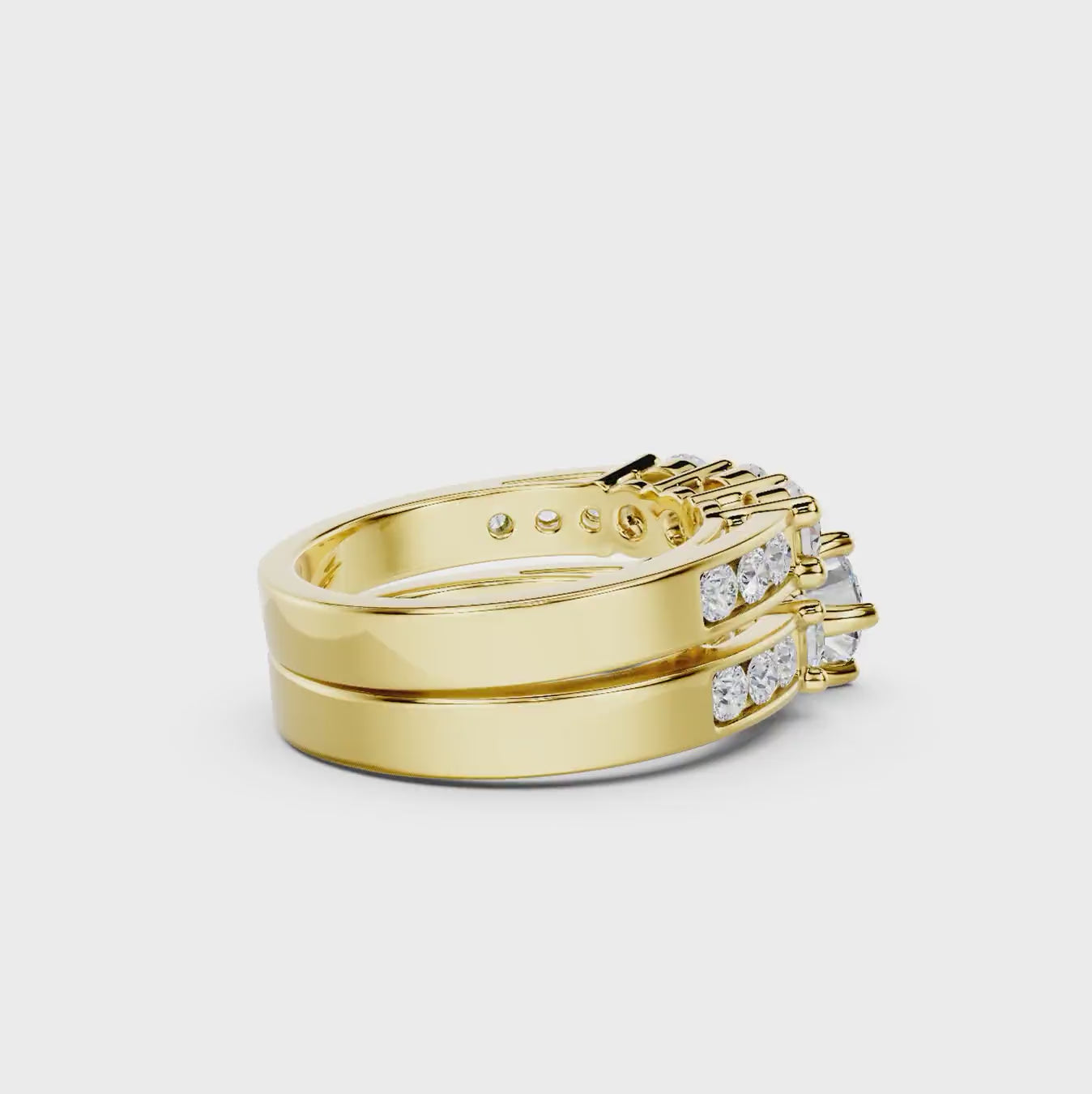 2.30-7.80 CT Princess &amp; Round Cut Diamonds - Bridal Set