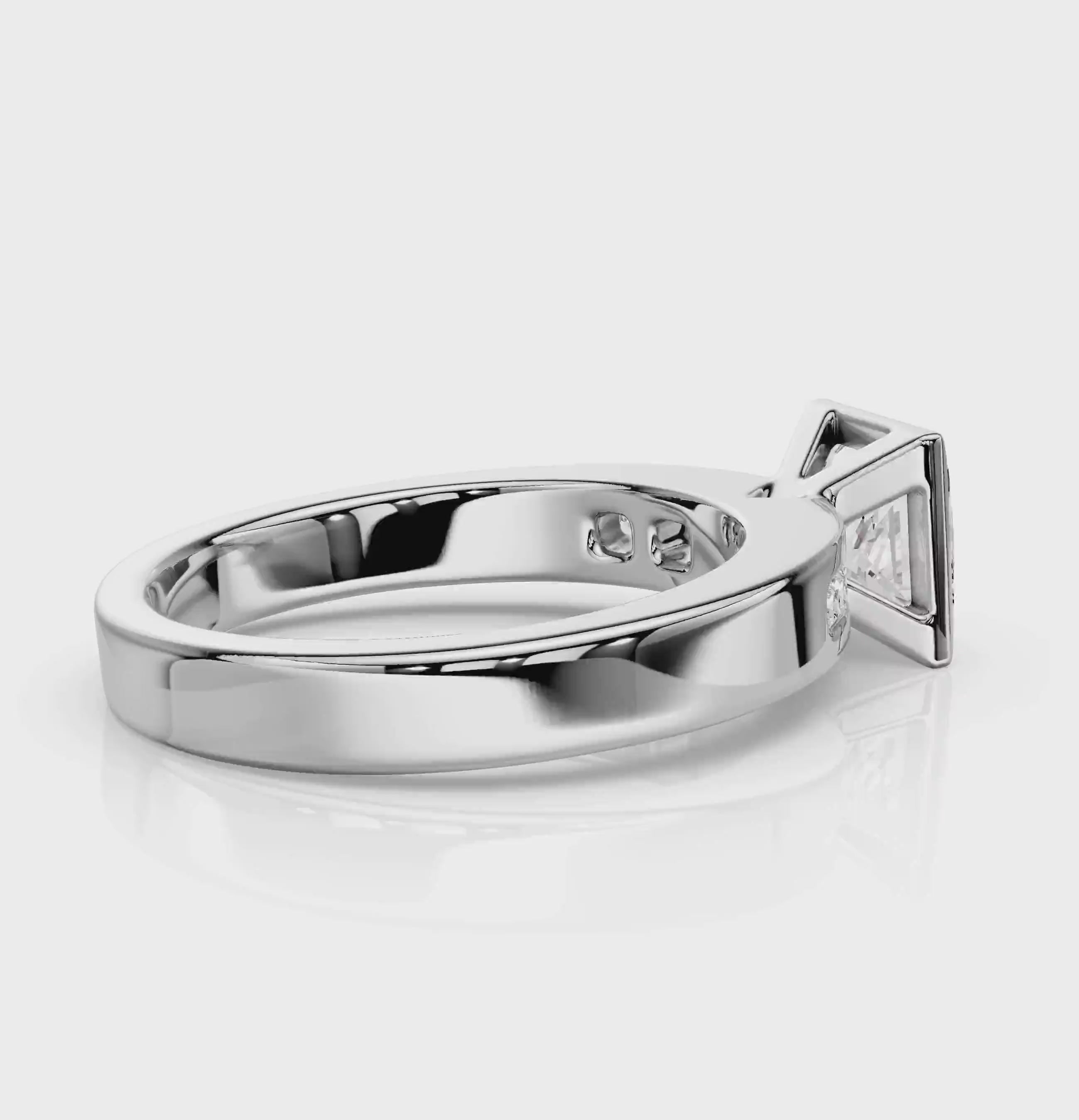 0.55-1.70 CT Princess Cut Natural Diamonds - Engagement Ring