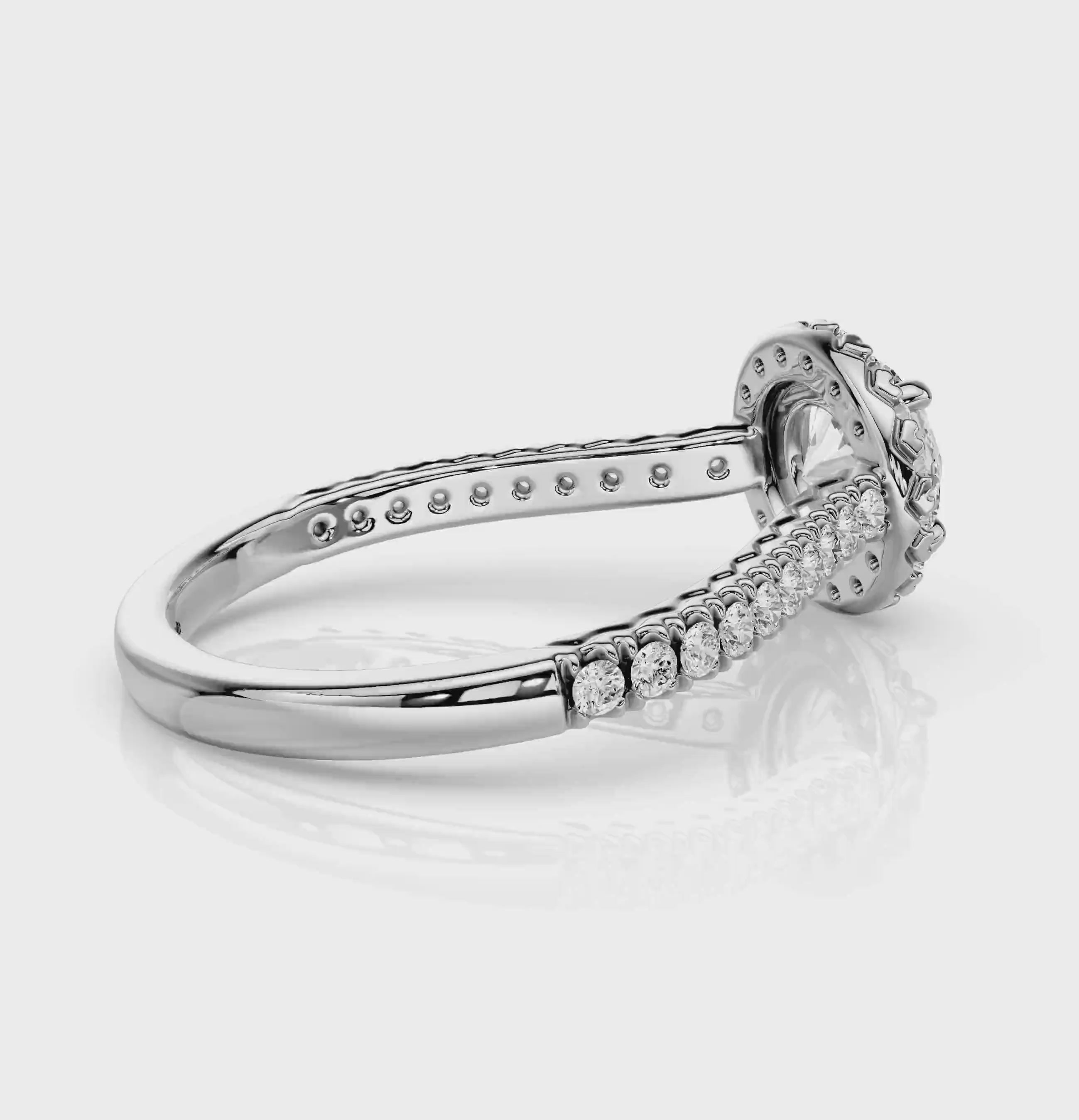 0.95-6.45 CT Round Cut Diamonds - Halo Rings