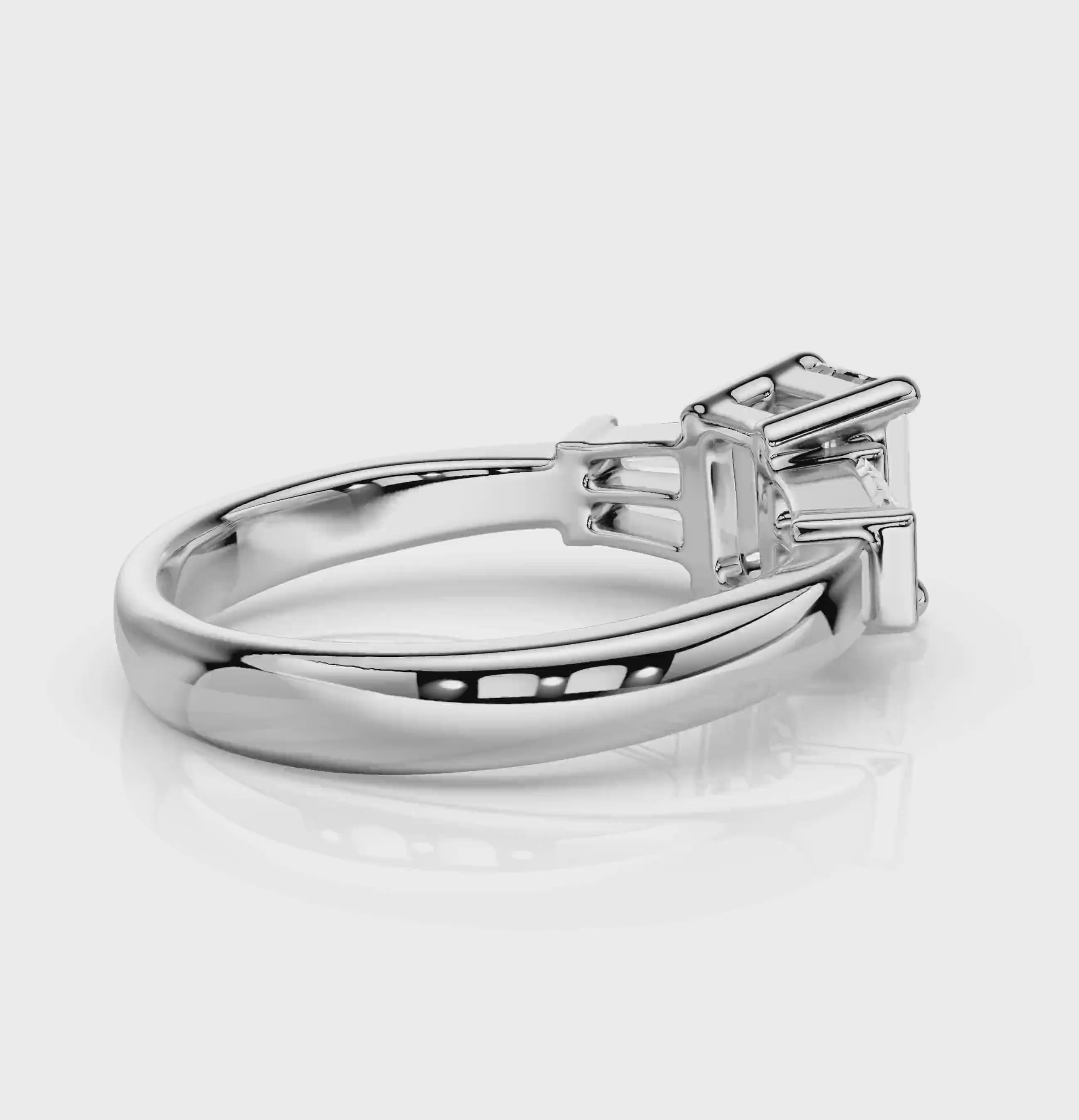 0.75-1.90 CT Emerald &amp; Taper Cut Natural Diamonds - Engagement Ring