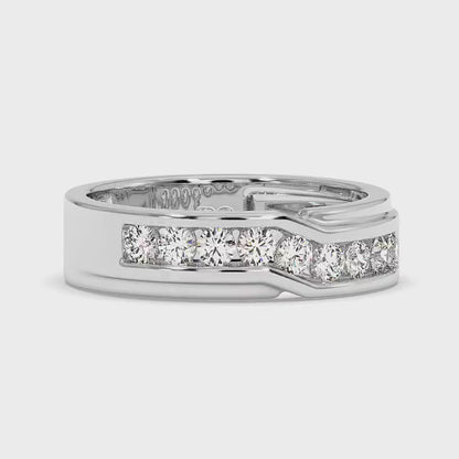 0.65 CT Round Cut Diamonds - Mens Wedding Band