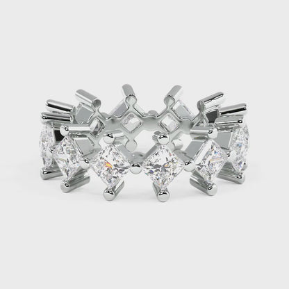 2.00-4.00 CT Princess Cut Lab Grown Diamonds - Eternity Ring