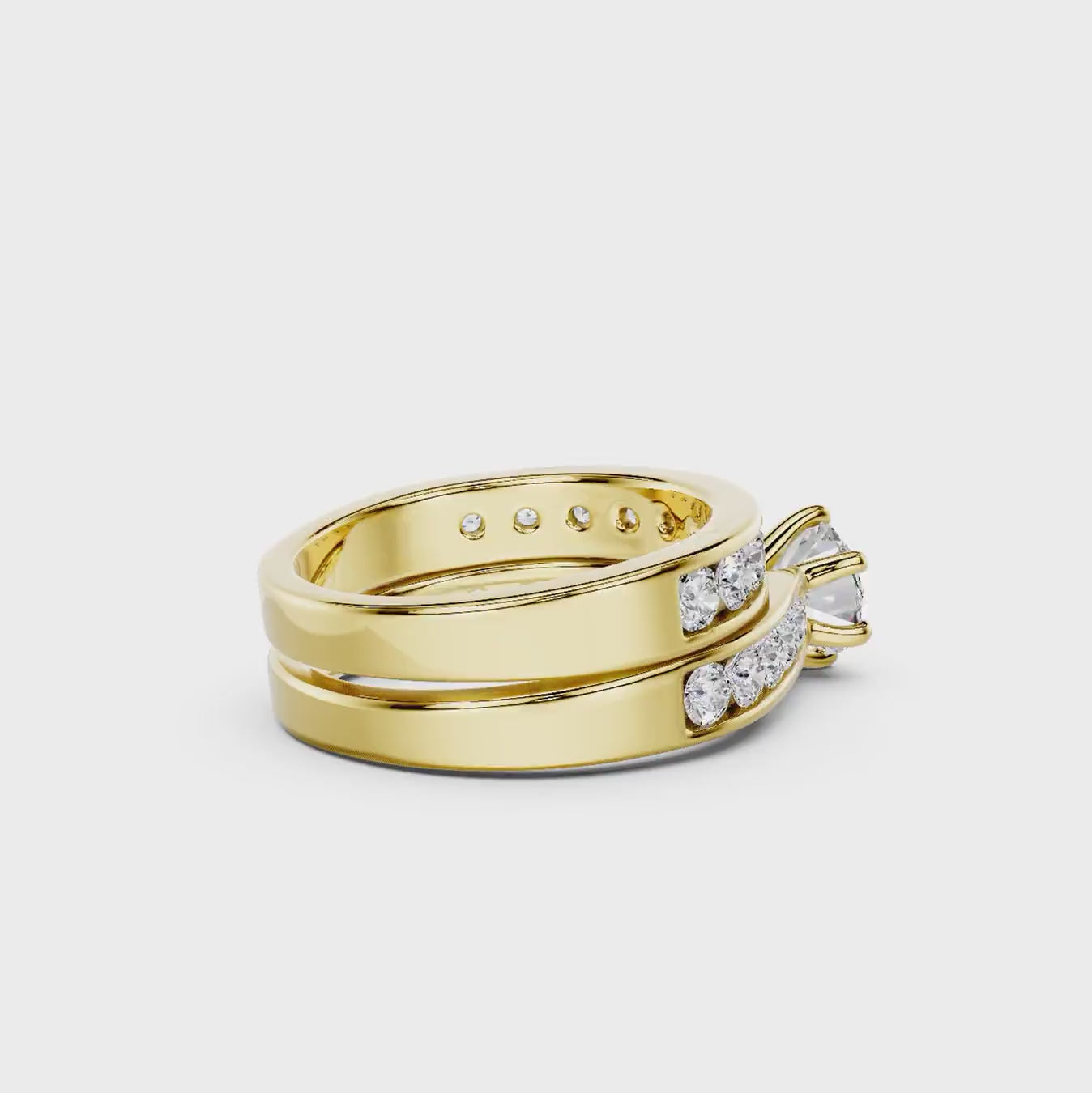 1.95-7.45 CT Princess &amp; Round Cut Diamonds - Bridal Set