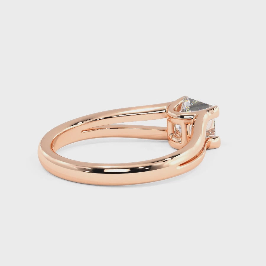 0.50-3.00 CT Princess Cut Lab Grown Diamonds -  Solitaire Ring