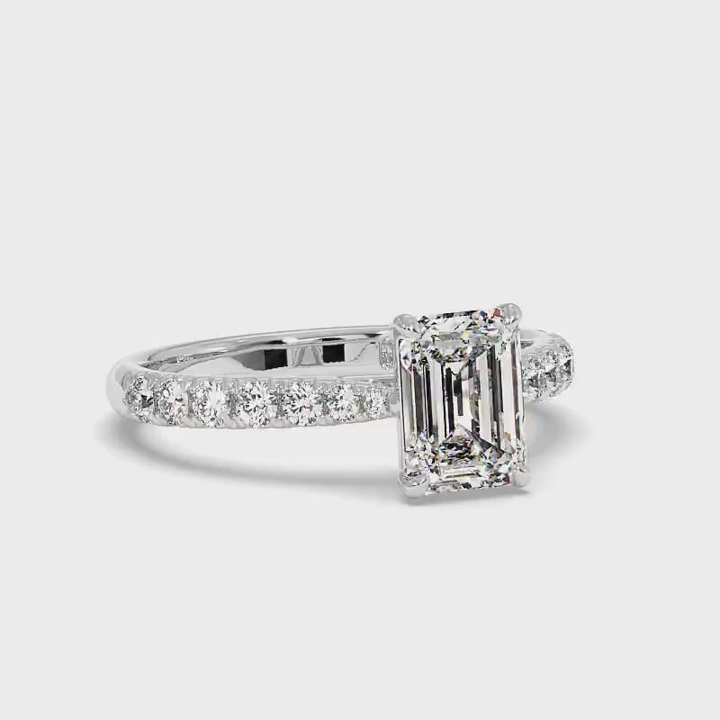 0.85-3.35 CT Round &amp; Emerald Cut Lab Grown Diamonds - Engagement Ring