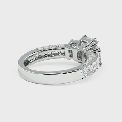 2.10-4.60 CT Round &amp; Emerald &amp; Princess Cut Lab Grown Diamonds - Engagement Ring